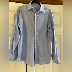 Men’s blue dress shirt. Perry Ellis. Slim fit. 15 1/2  34/35. Spread collar.